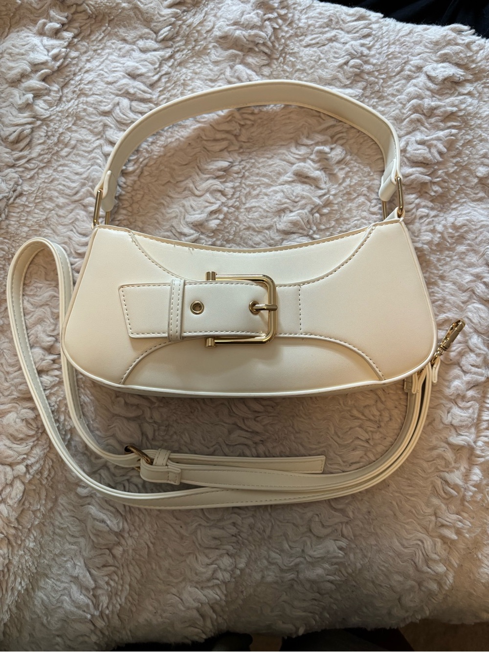 Windsor Cream Buckle Crossbody Shoulder Bag